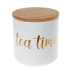 Банка Merceyl Tea Time 550мл керамічна з бамбуковою кришкою, біла Банка Merceyl Tea Time 550мл керамічна з бамбуковою кришкою, біла