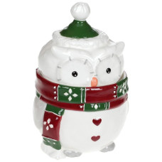 Банку керамічна «Совушкін Затишок» 750мл, зелена шапочка