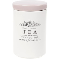 Банка керамічна Sweet Home TEA 750мл для зберігання чаю, рожева кришка