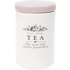 Банка керамічна Sweet Home TEA 750мл для зберігання чаю, рожева кришка