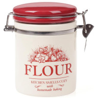Банка керамічна Англійська Шипшина FLOUR 600мл з металевою затяжкою