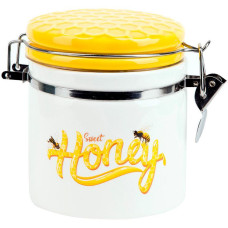 Банка керамічна Sweet Honey 480мл для сипучих продуктів з металевою затяжкою, білий