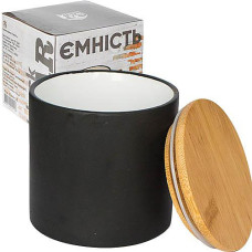 Банка Black для сипучих продуктів, чорна кераміка