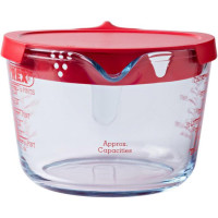 Мірна кружка Pyrex Classic з кришкою 1000мл скляна