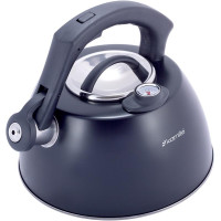 Чайник Kamille Whistling Kettle Thermo 3л з нержавіючої сталі зі свистком і термометром, чорний