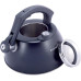 Чайник Kamille Whistling Kettle Thermo 3л з нержавіючої сталі зі свистком і термометром, чорний