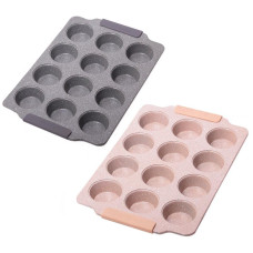 Форма для випічки кексів Kamille Marble 38х26см, 12 осередків