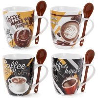 Кружка порцелянова Coffee in the town 350мл з керамічною ложкою