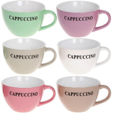 Набір 6 керамічних чашок Cappuccino 450мл, пастель