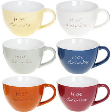 Набір 6 керамічних чашок Hot Drinks 450мл, яскраві