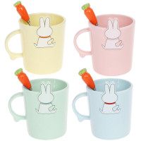 Кружка порцелянова Rabbit 380мл з кришкою і ложкою, 4 дизайни