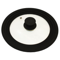 Кришка універсальна Vitrinor Spain Black 18/20/22см скляна з силіконовим обідком Кришка універсальна Vitrinor Spain Black 18/20/22см скляна з силіконовим обідком