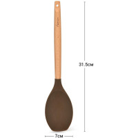 Ложка сервірувальна (кухарська) Fissman Chef's Tools 31.5см силікон, шоколадний