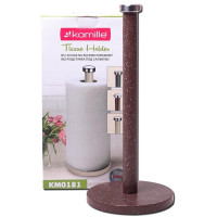 Тримач для паперових рушників Kamille Marble Ø15х34см з гранітним покриттям