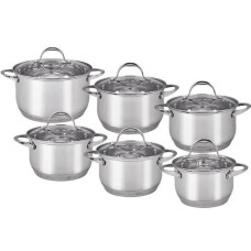 Набір каструль Kamille Classic 6 каструль 1.5л, 2х2.5л, 2х3.5л, 5.5л з кришками