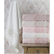 Набір 6 рушників Pupilla Olivyum 3D з гіпюром 70х140см (банні), бамбук