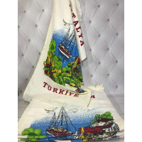 Набір 12 кухонних рушників Art of Sultana Antalya Harbor 40х60 махра/велюр