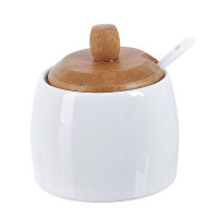 Цукорниця Ceram-Bamboo 275мл з ложкою і бамбуковою кришкою Цукорниця Ceram-Bamboo 275мл з ложкою і бамбуковою кришкою