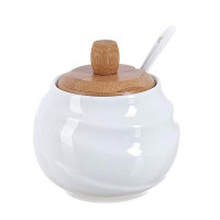 Цукорниця Ceram-Bamboo 300мл з ложкою і бамбуковою кришкою Цукорниця Ceram-Bamboo 300мл з ложкою і бамбуковою кришкою