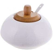 Цукорниця Ceram Bamboo Ø12х9см з ложкою і дерев'яною кришкою