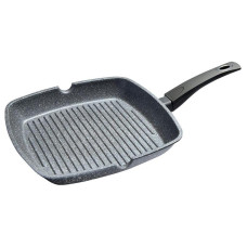 Сковорода-гриль Fissman Grey Stone 24х24см з антипригарним покриттям Platinum