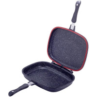 Сковорода-гриль Kamille Grill Pan двостороння прямокутна 32х24х7.5см