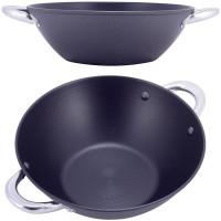 Казан чавунний Wok 3.6л, з антипригарним покриттям і аромо-кришкою
