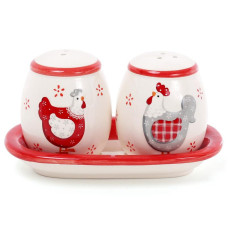 Набір для спецій Курочки сільничка і перечниця на підставці