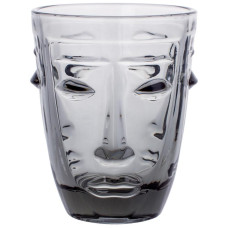 Набір 6 скляних стаканів Ariadne Face Grey 250мл, сіре скло