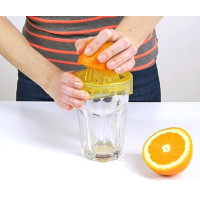 Стакан-фрешниця ZestGlass Original 415мл з загартованого скла з насадкою для фреш (жовтий)