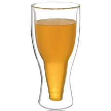 Стакан «Beer Bottle» 350мл з подвійними стінками, скляна термокружка