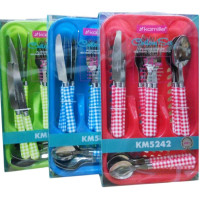 Набір столових приборів Kamille Elegance Set 24 предмета і підставка пластикова