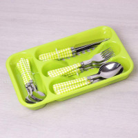 Набір столових приборів Kamille Elegance Set 24 предмета і підставка пластикова