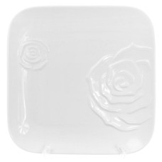 Набір 3 порцелянові обідні тарілки White Rose 25x25см (білий фарфор)