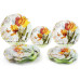 Набір 6 скляних тарілок Букет тюльпанів Ø20см, десертні тарілки