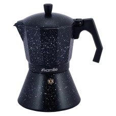 Кавоварка гейзерная Kamille Andel Black 450мл на 9 чашок