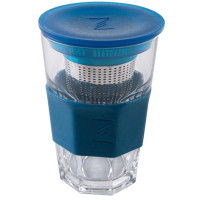 Стакан-заварник ZestGlass Original 415мл з металевим ситом і силіконовим захистом (синій)