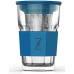 Стакан-заварник ZestGlass Original 415мл з металевим ситом і силіконовим захистом (синій)