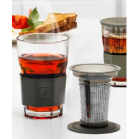 Стакан-заварник ZestGlass Original 415мл з металевим ситом і силіконовим захистом (помаранчевий)